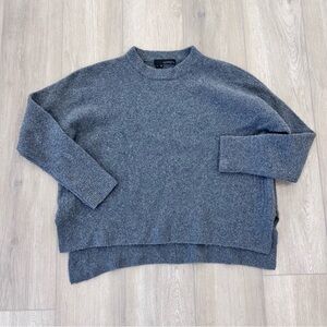 360 sweater wool blend side zip sweater grey small